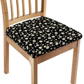 Black Daisy Floral Pattern Print Chair Cushion Cover