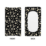 Black Daisy Floral Pattern Print Changing Pad Cover