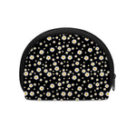 Black Daisy Floral Pattern Print Coin Purse