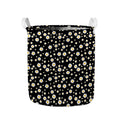 Black Daisy Floral Pattern Print Collapsible Laundry Basket