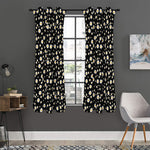 Black Daisy Floral Pattern Print Curtain