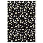 Black Daisy Floral Pattern Print Curtain