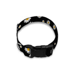 Black Daisy Floral Pattern Print Dog Collar