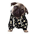 Black Daisy Floral Pattern Print Dog Zip Up Hoodie