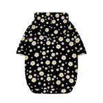 Black Daisy Floral Pattern Print Dog Zip Up Hoodie