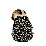 Black Daisy Floral Pattern Print Dog Zip Up Jacket