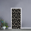 Black Daisy Floral Pattern Print Door Sticker