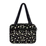 Black Daisy Floral Pattern Print Double Strap Bible Bag