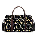 Black Daisy Floral Pattern Print Duffel Bag