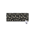 Black Daisy Floral Pattern Print Extended Mouse Pad