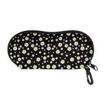 Black Daisy Floral Pattern Print Glasses Case
