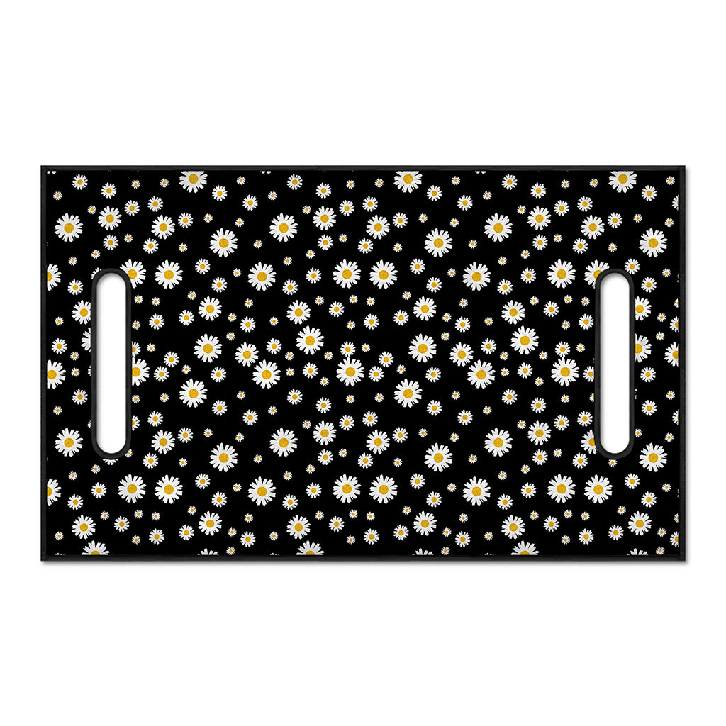 Black Daisy Floral Pattern Print Golf Cart Seat Cover