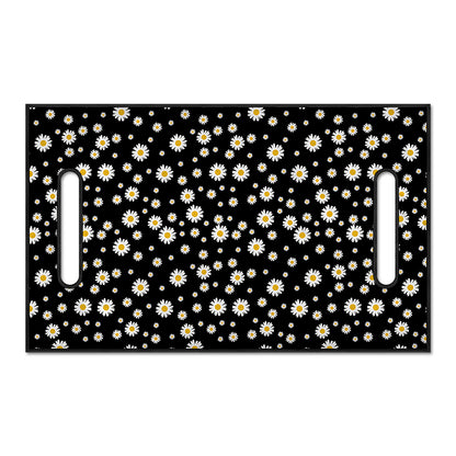Black Daisy Floral Pattern Print Golf Cart Seat Cover