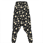 Black Daisy Floral Pattern Print Hammer Pants