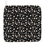 Black Daisy Floral Pattern Print Hand Towel
