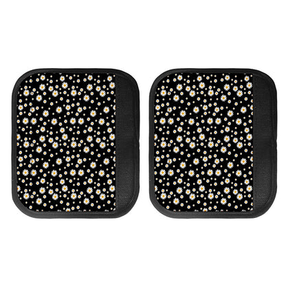 Black Daisy Floral Pattern Print Handle Covers