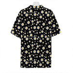 Black Daisy Floral Pattern Print Hawaiian Shirt