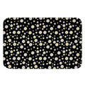 Black Daisy Floral Pattern Print Indoor Door Mat