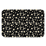 Black Daisy Floral Pattern Print Indoor Door Mat