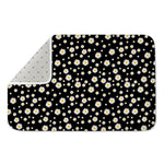Black Daisy Floral Pattern Print Indoor Door Mat