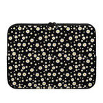 Black Daisy Floral Pattern Print Laptop Sleeve