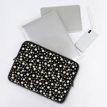 Black Daisy Floral Pattern Print Laptop Sleeve