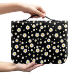 Black Daisy Floral Pattern Print Leather Bible Cover
