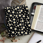 Black Daisy Floral Pattern Print Leather Bible Cover