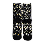 Black Daisy Floral Pattern Print Long Socks
