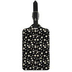 Black Daisy Floral Pattern Print Luggage Tag