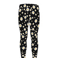 Black Daisy Floral Pattern Print Men's Leggings