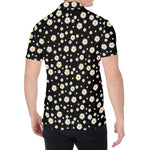 Black Daisy Floral Pattern Print Men's Shirt