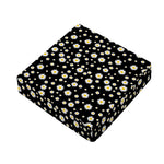 Black Daisy Floral Pattern Print Outdoor Seat Cushion Cover
