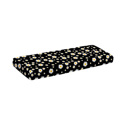 Black Daisy Floral Pattern Print Piano Keyboard Cover