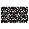 Black Daisy Floral Pattern Print Polyester Doormat