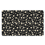 Black Daisy Floral Pattern Print Polyester Doormat