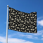 Black Daisy Floral Pattern Print Polyester Flag