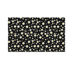Black Daisy Floral Pattern Print Polyester Flag