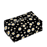 Black Daisy Floral Pattern Print Rectangle Tissue Box Cover