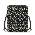 Black Daisy Floral Pattern Print Rectangular Crossbody Bag