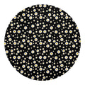Black Daisy Floral Pattern Print Round Blanket