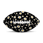 Black Daisy Floral Pattern Print Rugby Ball