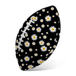Black Daisy Floral Pattern Print Rugby Ball