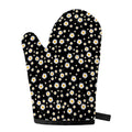 Black Daisy Floral Pattern Print Single Oven Mitt