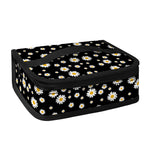 Black Daisy Floral Pattern Print Small Lunch Bag