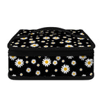 Black Daisy Floral Pattern Print Small Lunch Bag