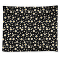 Black Daisy Floral Pattern Print Tapestry