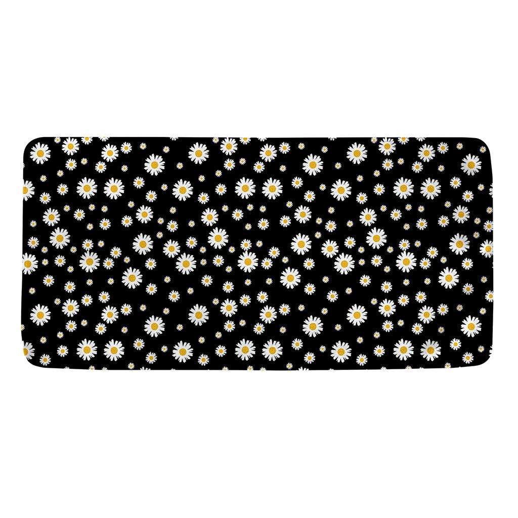 Black Daisy Floral Pattern Print Towel