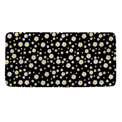 Black Daisy Floral Pattern Print Towel