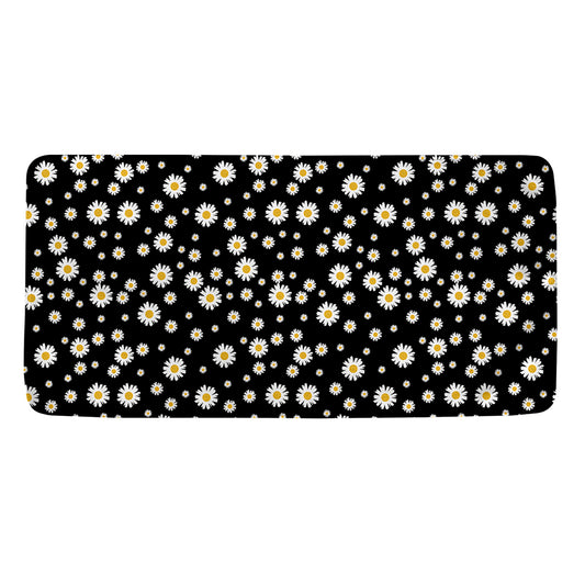 Black Daisy Floral Pattern Print Towel